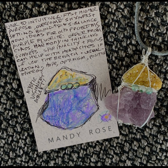 Gold Barite, Fluorite Drusy & Moss Agate Necklace - Picture 8 of 16